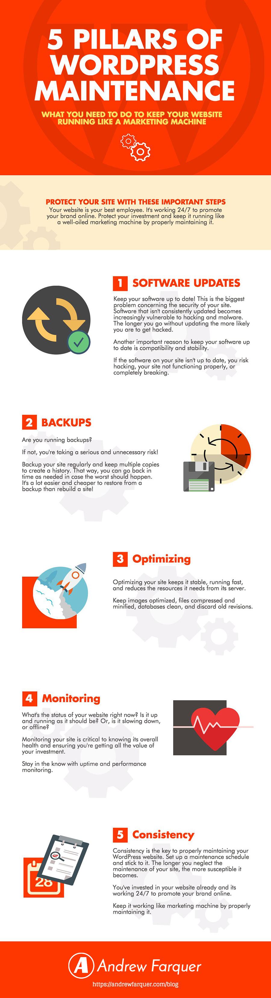 wordpress site maintenance tasks infographic